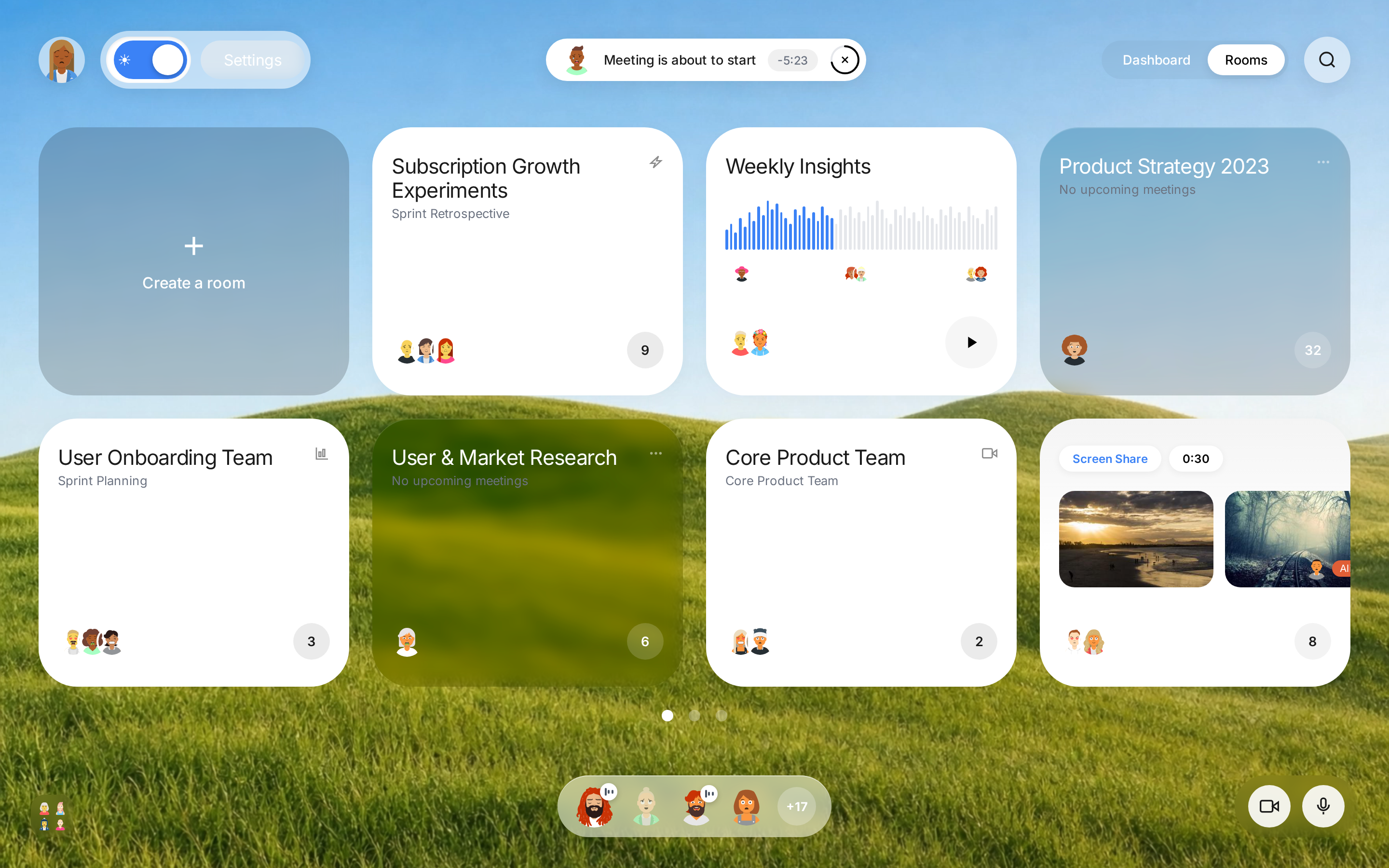 Dashboard UI — Liquid Glass preview